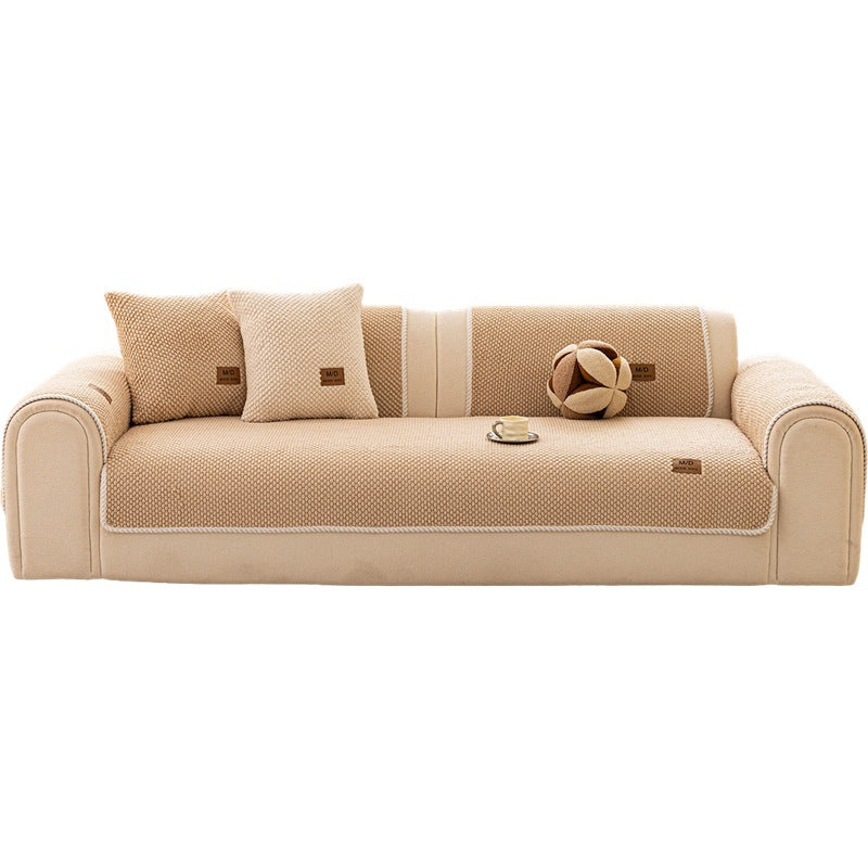 Sofa fitted with Coffee Fur & Haven SofaShield covers