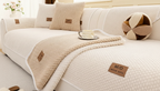 Fur & Haven SofaShield furniture protector in White on a cream sofa