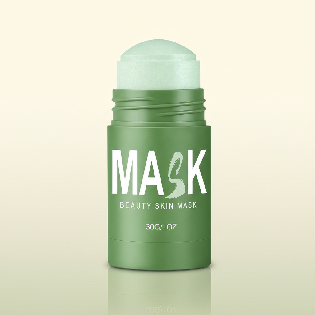 Illustrative render of the Liorine clay mask stick, 30 g, with cap off